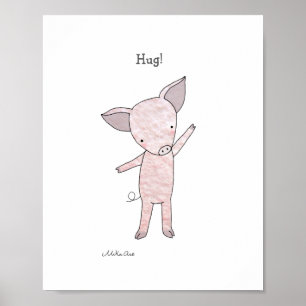 Niedliches Schweinehuhn-Poster Ferkelzucht Tierkun Poster