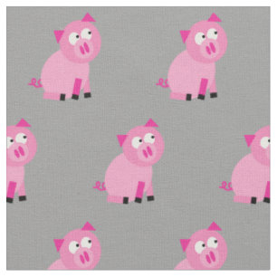 Niedliches Schweinekid Baby Kinderzimmer Farm Pigg Stoff