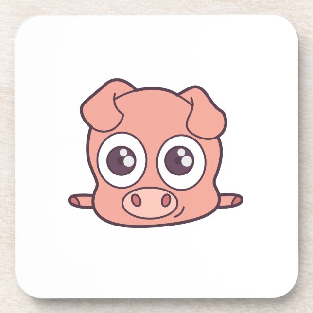 Niedliches Schweineklima Getränkeuntersetzer (Vorderseite)