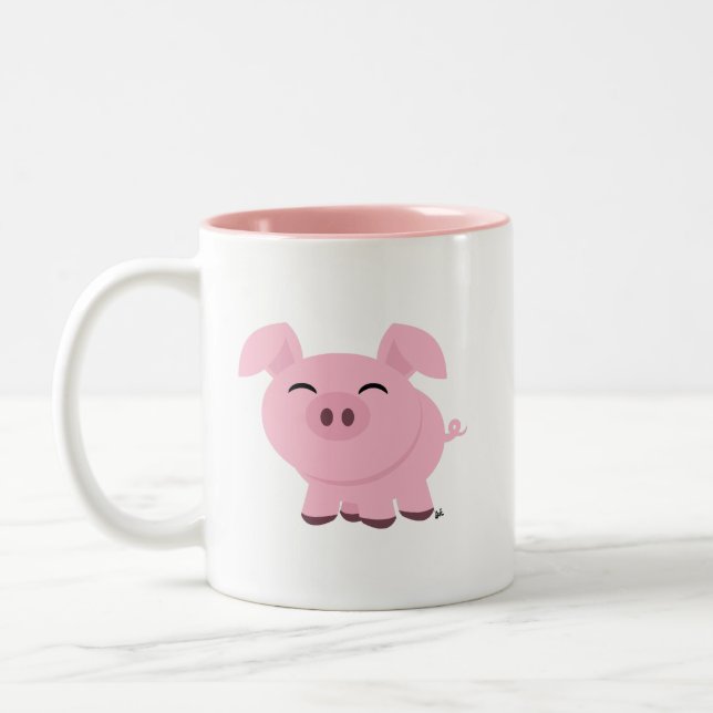 Niedliches Schweinesäuchen Kaffeemaschine Tasse (Links)