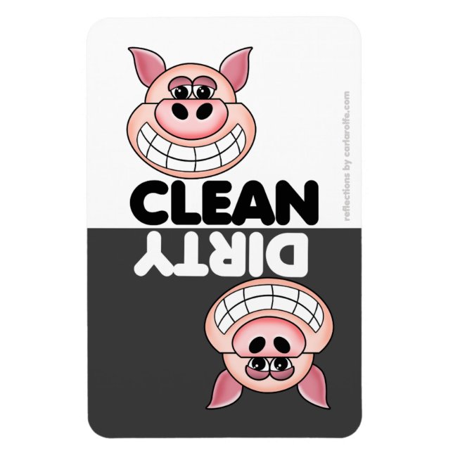 Niedliches Schweineschirrspülmagazin Magnet (Vertikal)