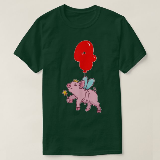 Niedliches Schweinezucht 4. Geburtstag Kinder Ball T-Shirt (Design vorne)