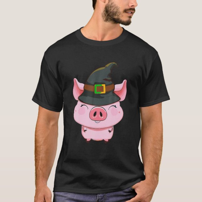 Niedliches Schweinezwitschchen, Pumpkin-Farm-Kostü T-Shirt (Vorderseite)