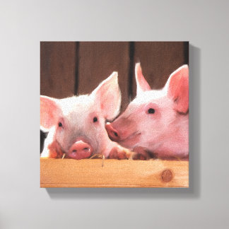 Niedliches Schweinpaar Leinwanddruck