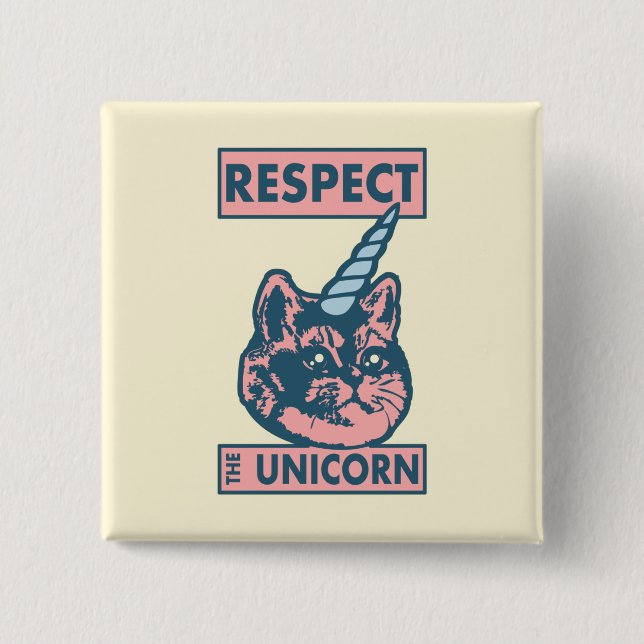 Niedliches schweres Atmen von Caticorn Button (Vorderseite)