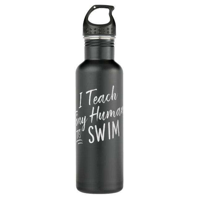 Niedliches Schwimm-Coach Geschenk - Kleine Mensche Edelstahlflasche (Vorderseite)