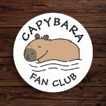 Niedliches Schwimmen Capybara Personalisiert Runder Pappuntersetzer<br><div class="desc">Niedliches Swimming capybara Illustration runder Papier Untersetzer Design mit personalisiertem Text: "Capybara Fan Club" für Capybara Liebhaber. Die Capybara-Illustration ist eine originale digitale Kunst,  die von @artbybiyan entworfen wurde.</div>