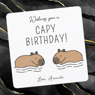 Niedliches Schwimmen Capybaras Capy Birthday Karte