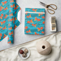 Niedliches Schwimmen Goldfish & Wassermuster