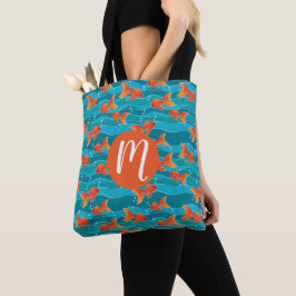 Niedliches Schwimmen Goldfish & Wassermuster Tasche