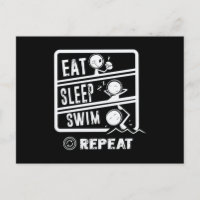 Niedliches Schwimmerdesign - Sleep Swim wiederhole