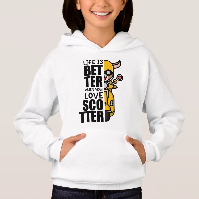 Niedliches Scooter-Goat-Design Hoodie (Vorderseite)