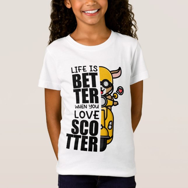 Niedliches Scooter-Goat-Design T-Shirt (Vorderseite)