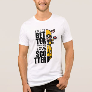 Niedliches Scooter-Goat-Design Tri-Blend Shirt
