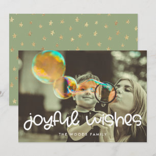 Niedliches Script Joyful wünscht Foto Weihnachten