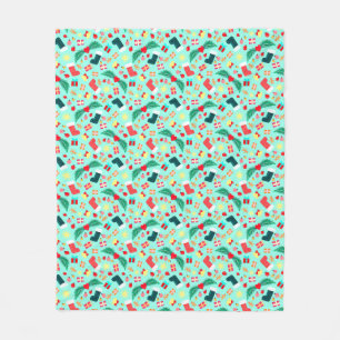 Niedliches Sea Green Weihnachtsmuster farbenfroh Fleecedecke