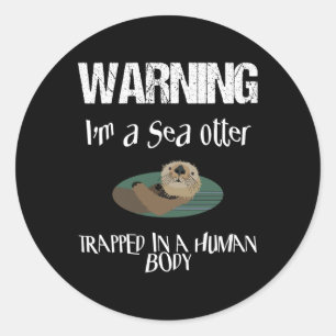 Niedliches Sea Otter Halloween Easy Lazy Kostüm Ga Runder Aufkleber