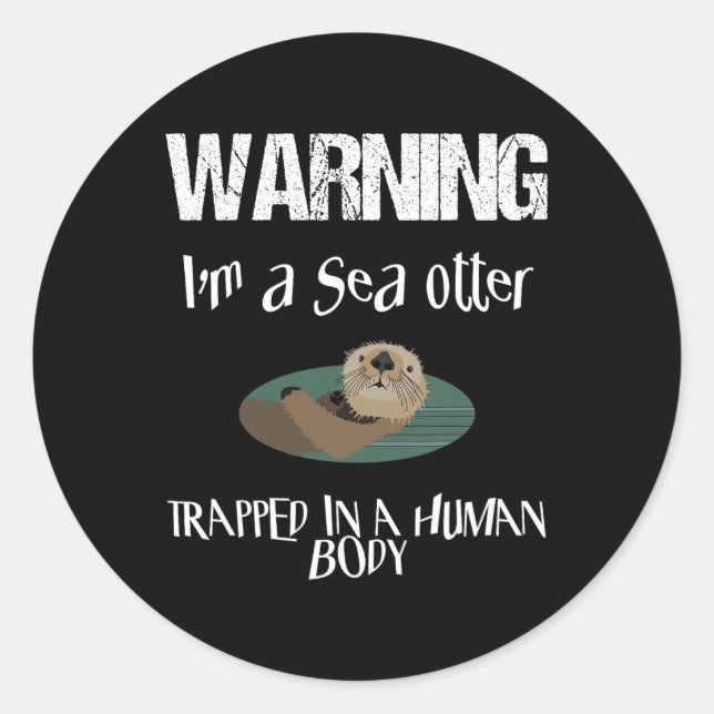 Niedliches Sea Otter Halloween Easy Lazy Kostüm Ga Runder Aufkleber (Vorderseite)