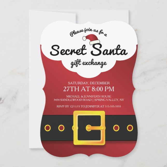 NIEDLICHES Secret Santa Gift Exchange-Party Einladung (Vorderseite)