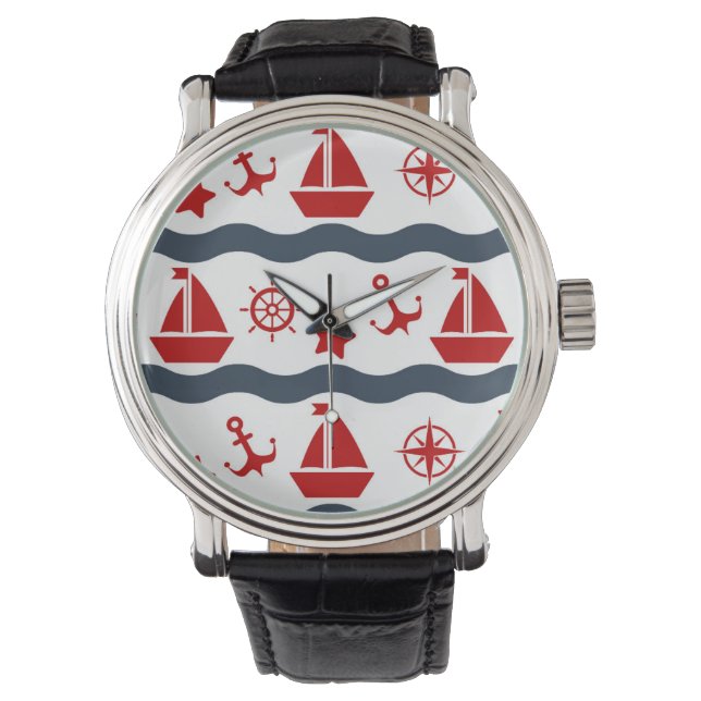 Niedliches Seemuster Armbanduhr (Vorderseite)