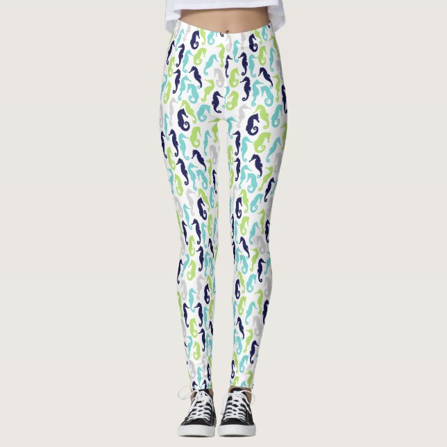 Niedliches Seepferd Muster Leggings (Vorderseite)