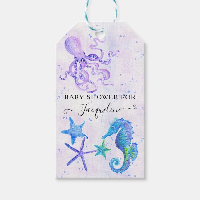 Niedliches Seepferd Octopus Starfish Beach Babydus Geschenkanhänger (Vorderseite)
