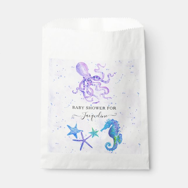 Niedliches Seepferd Stafish Octopus Beach Babydusc Geschenktütchen (Vorderseite)