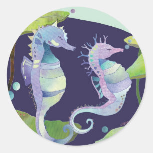 Niedliches Seepferdchen Runder Aufkleber