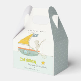 Niedliches Segelboot Bären Star jedes Lebensjahr Geschenkschachtel