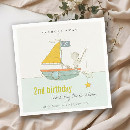 Niedliches Segelboot Bären Star jedes Lebensjahr Serviette