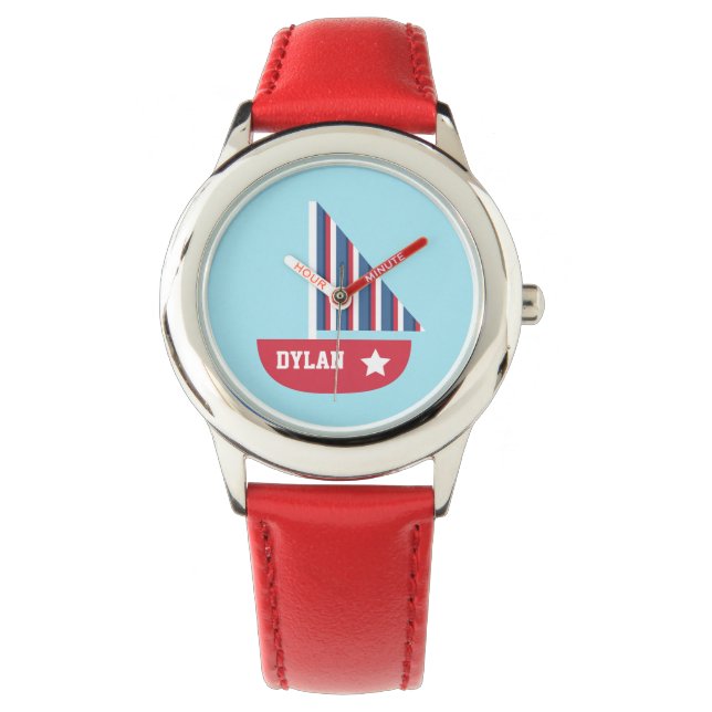 Niedliches Segelboot für Kinder Armbanduhr (Vorderseite)