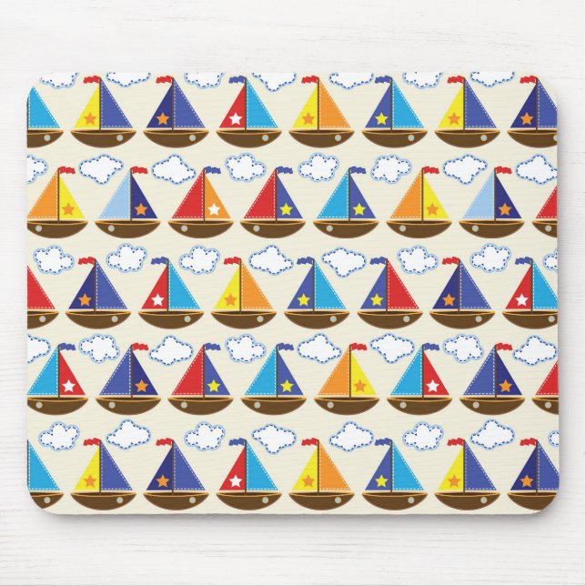 Niedliches Segelboot Muster 2 Mousepad (Vorne)
