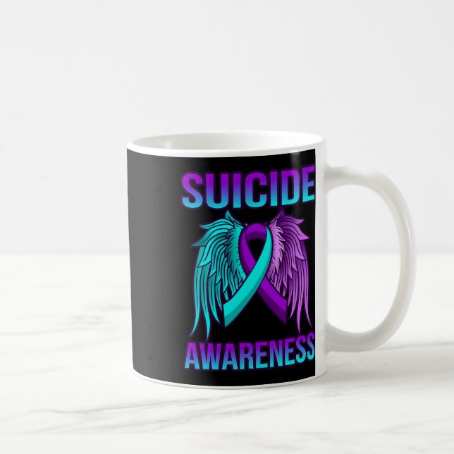 Niedliches Selbstmordbewusstsein Wings Happy Suppo Kaffeetasse (Rechts)