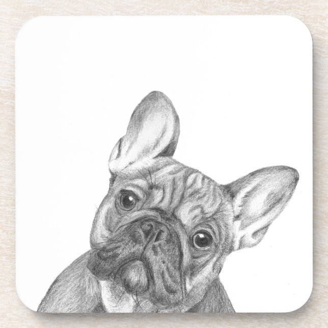 Niedliches Set der französischen Bulldogge von 6 Untersetzer (Vorderseite)
