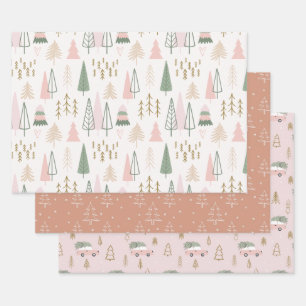Niedliches Set der modernen Weihnachtsfeier Geschenkpapier Set