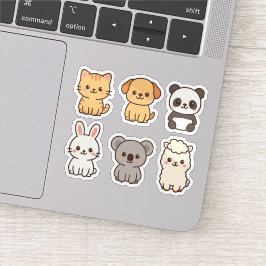 Niedliches Set für Kawaii-Tiere Aufkleber