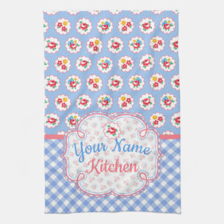 Niedliches Shabby Chic Floral und Kariert Personal Geschirrtuch