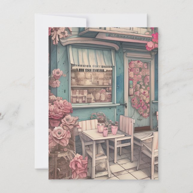 Niedliches Shabby Chic Mitteilungskarte (Vorderseite)
