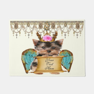 Niedliches Shabby Chic Yorkie Angel Puppy Personal Fußmatte