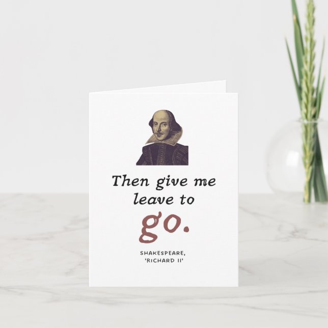 Niedliches Shakespeare-Zitat Vintage buchhalterisc Karte (Vorderseite)
