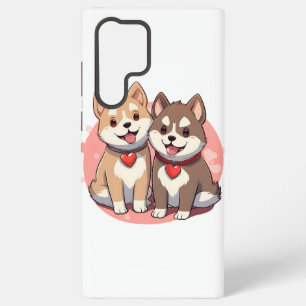 Niedliches Shiba Inu Dog Couple in Liebe Samsung Galaxy Hülle