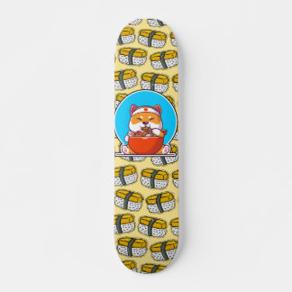 Niedliches shiba-inu Sushi-Muster Skateboard