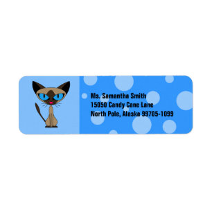 Niedliches Siamese Cat Blue Rücksendeadresse