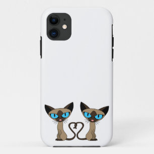 Niedliches siamesische Katzen-Schwanz-Herz Case-Mate iPhone Hülle