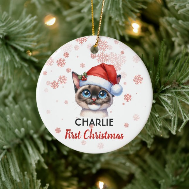 Niedliches siamesische Katzenbaby Ornament (Baum)