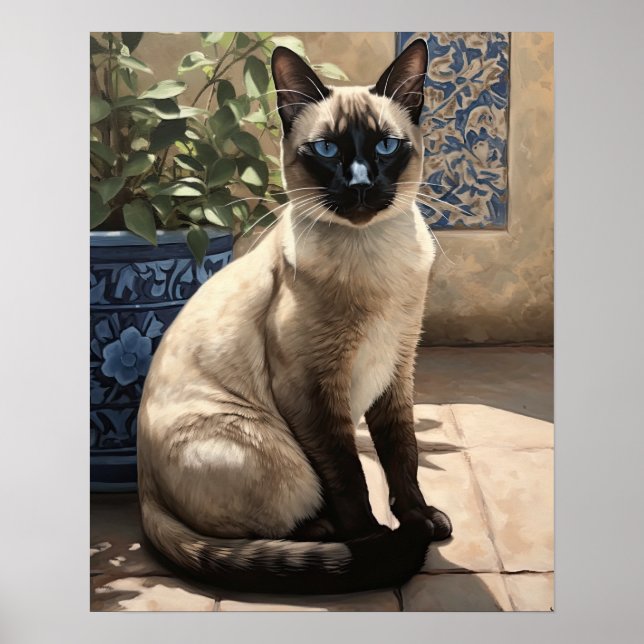 Niedliches Siamkatze Art Print Poster (Vorne)
