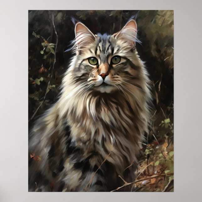 Niedliches sibirisches Cat Art Print Poster (Vorne)
