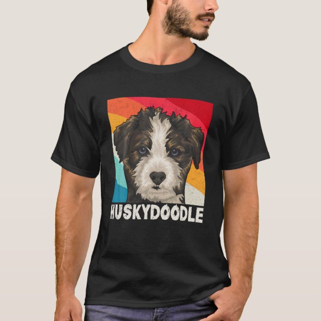 Niedliches sibirisches Huskydoodle Art Retro, Soci T-Shirt (Vorderseite)