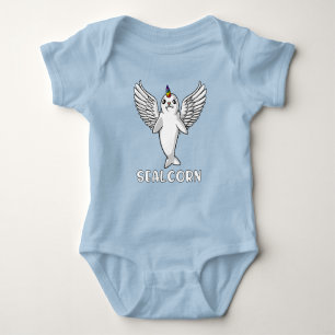 Niedliches Siegel Pup Unicorn Polar Arctic Animal Baby Strampler