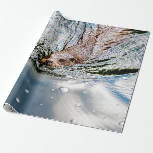 NIEDLICHES SIEGEL SCHWIMMEN GESCHENKPAPIER
